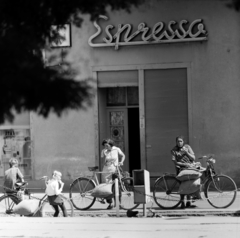 1971, Szalay Zoltán, bicycle, carrying loads, ice cream, trash can, espresso, Fortepan #198489