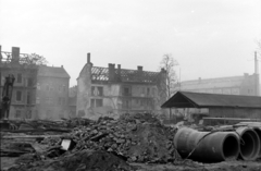 Hungary, Budapest VIII., Práter utca - Szigony utca - Bókay János utca (mára megszűnt szakasza) által határolt bontási terület. Jobra a Budapesti Bútoripari Vállalat Otthon Bútorgyára a mára megszűnt Losonci köznél., 1974, Szalay Zoltán, Budapest, Fortepan #198656