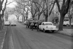 Magyarország, Budapest XIII., Dagály utca a Népfürdő utca felé nézve, jobbra a Kisbojtár étterem., 1973, Szalay Zoltán, Budapest, Opel Rekord P1, rendszám, Wartburg 311/312, Polski Fiat 125p, Fortepan #199028