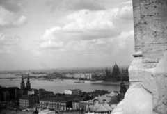 Magyarország, budai Vár,Halászbástya, Budapest I., kilátás a Margit híd és a Parlament felé., 1934, Anders Gyula, Budapest, Fortepan #199260