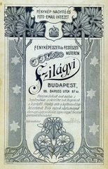 Magyarország, Budapest VIII., Baross utca 87., Szilágyi fényképészeti és festészeti műterme., 1900, Antal Gábor, műterem, fényképész, hátlap, Budapest, Fortepan #199433