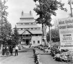 Hungary, Mátraháza, SZOT üdülő (később Pagoda Pihenő Panzió)., 1950, Gyöngyi, ad, István Medgyaszay-design, resort, photo aspect ratio: square, medical institution, Fortepan #1995