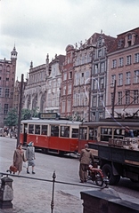 Lengyelország, Gdańsk, Hosszú Piac (Dlugi Targ)., 1959, Bernhardt, villamos, színes, Fortepan #199737