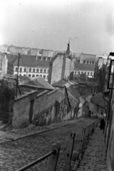 Hungary, Budapest II., Gül Baba utca., 1957, Dénes János, Budapest, street view, slope, Fortepan #200095