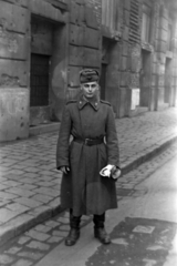 1957, Dénes János, Soviet soldier, bullet hole, Fortepan #200112