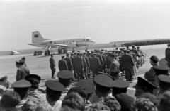 Hungary, Ferihegy (now - Ferenc Liszt) International Airport, Budapest XVIII., Jurij Gagarin fogadása 1961. augusztus 19-én., 1961, Dénes János, airplane, Ilyushin-brand, Aeroflot airlines, Budapest, Fortepan #200184