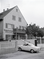 Németország, Hattersheim am Main, Lindenstrasse 17., Magyar étterem., 1963, Fejes Ágota, NSZK, Glas 1004, Glas-márka, Fortepan #200521