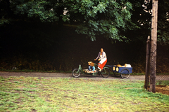 Denmark, Copenhagen, 1974, Fekete Mihály, bicycle, colorful, carrying loads, Fortepan #200535