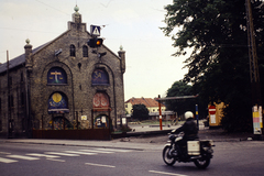 Denmark, Copenhagen, Prinsessegade - Bådsmandsstræde sarok, a Christiania (autonóm kommuna) bejárata., 1974, Fekete Mihály, colorful, crosswalk, Fortepan #200540