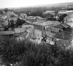 Hungary, Eger, kilátás a várból a Tinódi Sebestyén (Dózsa György) tér és az Almagyar út felé., 1961, Fekete Mihály, Fortepan #200584