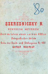 1900, Fortepan, hátlap, fényképész, műterem, Fortepan #200888