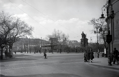 Magyarország, Budapest V., Széchenyi István (Ferenc József) tér, előtérben a József Attila (gróf Tisza István) utca torkolata., 1936, Gara Andor, Budapest, Fortepan #201051