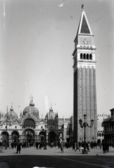 Olaszország, Velence, Szent Márk tér, a Szent Márk-székesegyház és a harangtornya (Campanile)., 1931, Gara Andor, Fortepan #201152