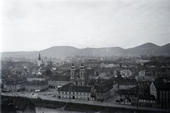 Ausztria, Graz, kilátás a Schlossbergről a Mariahilferkirche felé., 1934, Gergely György, templom, Fortepan #201263