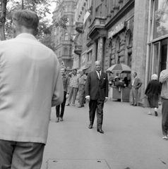 Magyarország, Budapest VII., Erzsébet (Lenin) körút a Barcsay és a Wesselényi utca között. Mányai Lajos színművész., 1963, Kotnyek Antal, színházművészet, Budapest, Fortepan #20132