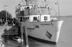 Hungary,Lake Balaton, Tihany, kikötő, 1960, Handa család, ship, boat station, Beloiannisz ship, Fortepan #201520