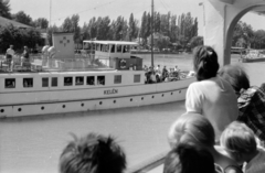 Magyarország,Balaton, Siófok, Kelén motoros személyhajó a kikötőben., 1960, Handa család, kikötő, Kelén hajó, Fortepan #201522