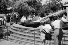 Magyarország, Városliget,Vidámpark, Budapest XIV., 1959, Handa család, Budapest, körhinta, játék repülő, Fortepan #201569