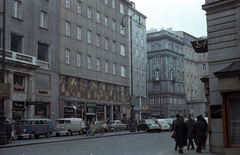 Ausztria, Bécs, Neuer Markt, szemben Donnergasse torkolata., 1962, Jakab Antal, színes, kézikocsi, Fortepan #201708