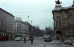 Ausztria, Bécs, Opernring, Operaház., 1962, Jakab Antal, színes, kerékpár, Fortepan #201721