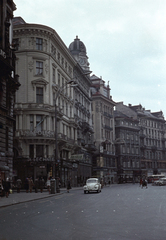 Austria, Vienna, a Graben a Stock-Im-Eisen-Platz felől nézve, balra a Seilergasse torkolata., 1962, Jakab Antal, colorful, Fortepan #201841