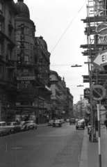 Austria, Vienna, Kärntner Strasse, a Philharmoniker Strasse sarkától a Krugerstrasse felé nézve., 1962, Jakab Antal, Fortepan #201852