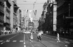 Magyarország, Budapest VII.,Budapest VIII., Rákóczi út a Keleti pályaudvar felé nézve., 1966, Jakab Antal, Budapest, Fortepan #202002