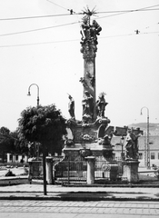 Magyarország, Óbuda, Budapest III., Szentlélek tér, Szentháromság-szobor., 1935, Fortepan, szobor, emlékmű, Budapest, Fortepan #20219