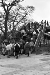 Németország, Lipcse, Richard-Wagner-Platz a Tröndlinring és Goerdelerring feletti gyalogos felüljárók felé nézve., 1985, Jakab Antal, NDK, Fortepan #202285