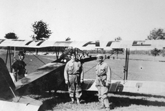 Lampich Árpád L-4/60 Bohóc típusú repülőgépe., 1929, Fortepan, közlekedés, magyar gyártmány, pilóta, repülőgép, csendőr, repülőtér, biplán, Fortepan #20264