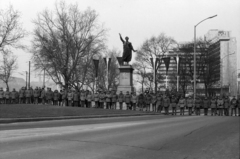 Hungary, Budapest V., Petőfi tér, Március 15-i ünnepség Petőfi Sándor szobra előtt., 1976, Rubinstein Sándor, Budapest, Fortepan #202795