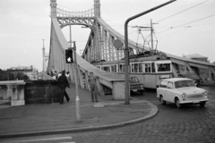 Magyarország, Budapest XI., Szent Gellért tér, Szabadság híd budai hídfő., 1980, Rubinstein Sándor, villamos, rendszám, Budapest, Fortepan #202889