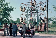 Hungary, Dunaújváros, (Sztálinváros), Vidám Park., 1957, Kiss Lajos, colorful, Ferris wheel, Fortepan #203449