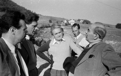 Magyarország,Balaton, Badacsony, Badacsonytomaj, jobb szélen Nagy Imre, a felvétel a miniszterelnök szüreti látogatásakor, 1956. október 22-én készült., 1956, Kotnyek Antal, híres ember, politikus, Fortepan #203537