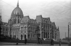 Magyarország, Budapest V., Kossuth Lajos tér, Parlament., 1956, Lovrecz Éva, országház, Budapest, II. Rákóczi Ferenc-ábrázolás, Fortepan #203972