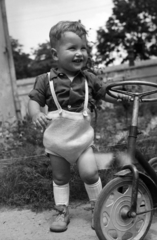 Hungary, Budapest XII., Költő utca 11.
, 1960, Lukács Pál, tricycle, Budapest, steering wheel, Fortepan #204031