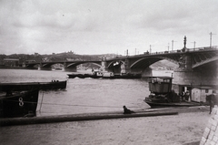 Magyarország, Budapest V.,Budapest II., Margit híd a pesti rakpartról a Rózsadomb felé nézve. A felvétel 1897 körül készült., 1900, Fortepan/Album050, hajó, gőzhajó, lapátkerekes hajó, Budapest, Nürnberg/Passau/Szilárd hajó, Fortepan #204092