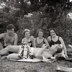 1937, Papp Róbert, pipe, bathing, relaxation, Fortepan #204193