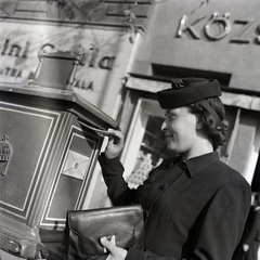 Hungary, Budapest V., Kálvin tér, háttérben a 4. és 3. számú ház., 1937, Papp Róbert, letter box, Budapest, Fortepan #204194