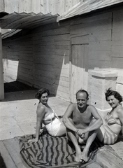 1948, Papp Róbert, lady, gentleman, sunbathe, Fortepan #204197