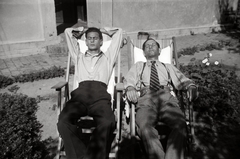 1940, Papp Róbert, men, deck chair, sunbathe, Fortepan #204203