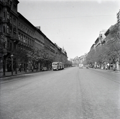 Hungary, Budapest IX., Ferenc körút az Üllői út felé nézve., 1940, Somlói Miklós dr., Budapest, tram, Fortepan #204302