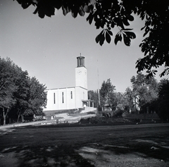 Hungary, Balatonboglár, Szent Kereszt felmagasztalás-templom., 1948, Somlói Miklós dr., church, photo aspect ratio: square, Fortepan #204321