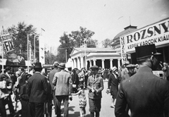 Magyarország, Városliget,Budapesti Nemzetközi Vásár, Budapest XIV., háttérben az Iparcsarnok épülete., 1934, Fortepan, képzőművészet, zászló, egyetem, nemzetközi vásár, múzeum, pavilon, Budapest, Fortepan #20471