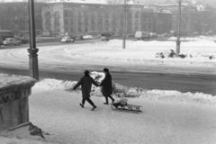 Magyarország, Budapest XIV., Hősök tere, a Műcsarnok lépcsőiről az Andrássy út (Népköztársaság útja) és a Dózsa György út felé nézve., 1971, Kereki Sándor, Budapest, Best of, Fortepan #204912