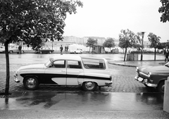 Magyarország, Budapest XI., Szent Gellért tér, előtérben egy Wartburg Camping., 1966, Beyer Norbert, német gyártmány, Wartburg-márka, automobil, GAZ M21 Volga, Wartburg 311/312, Skoda Felicia, Budapest, Fortepan #20524