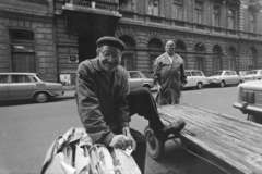 Hungary, Budapest VI., a felvétel a Csengery utca 48-as számú ház előtt készült., 1976, Kereki Sándor, Budapest, worker, handbarrow, smile, Fortepan #205300