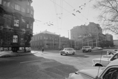 Hungary, Budapest VII., Damjanich utca 11-15., trolibusz garázs (egykor villamos kocsiszín). Ettől balra a Bethlen Gábor utca torkolata., 1976, Kereki Sándor, Budapest, street view, Fortepan #205406