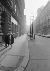 Magyarország, Budapest VII., Alsó erdősor a Péterfy Sándor utcától a Rákóczi út felé nézve., 1977, Kereki Sándor, Budapest, tűzoltó létra, Fortepan #205409