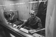 1974, Kereki Sándor, post, glasses, smile, man, Fortepan #205798